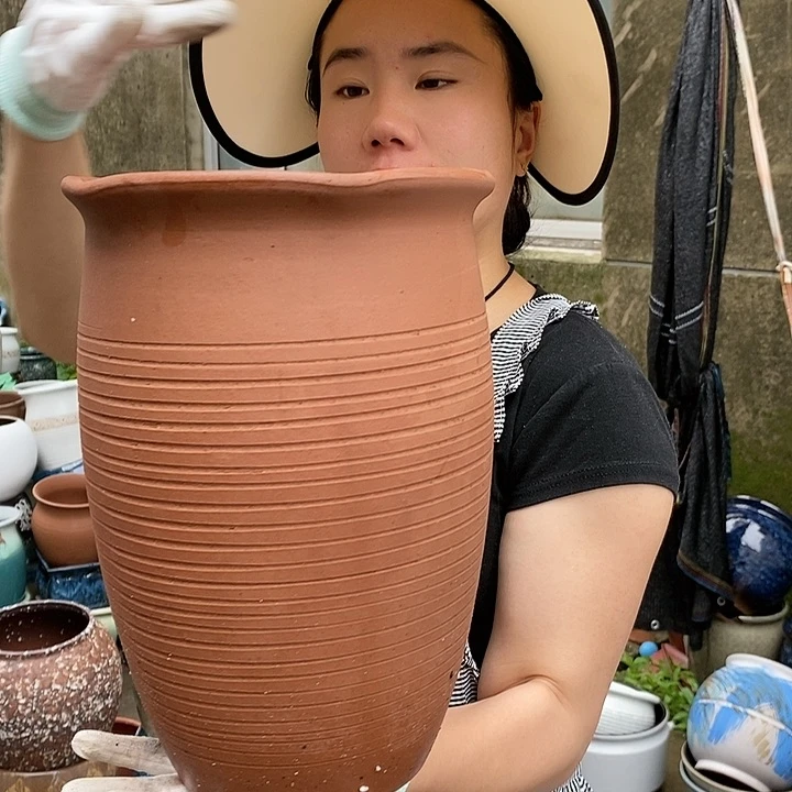 紫砂花盆瑕疵口20高30