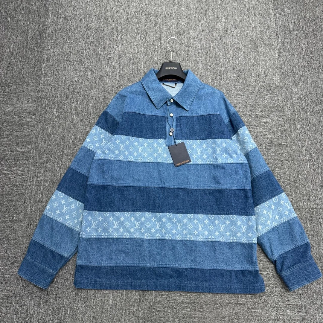 全新未使用 LouisVuitton/路易威登 牛仔拼接长袖外套/xl码/10651