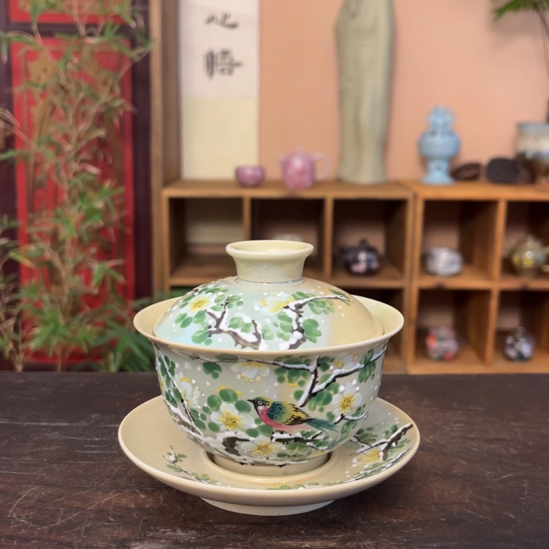 杯柴烧纯手工手绘陶瓷