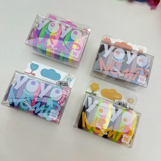 布丁Studio 百搭彩色毛巾发圈一盒