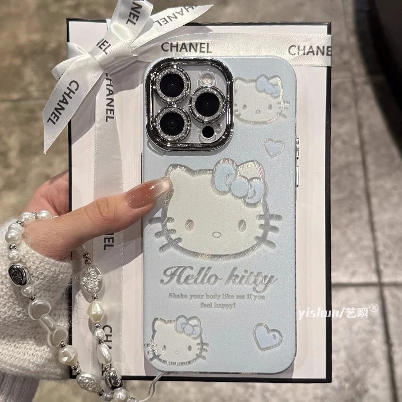 kt猫适用苹果16ProMax手机壳羽纱iPhone15防摔硅胶14plus全包镜头