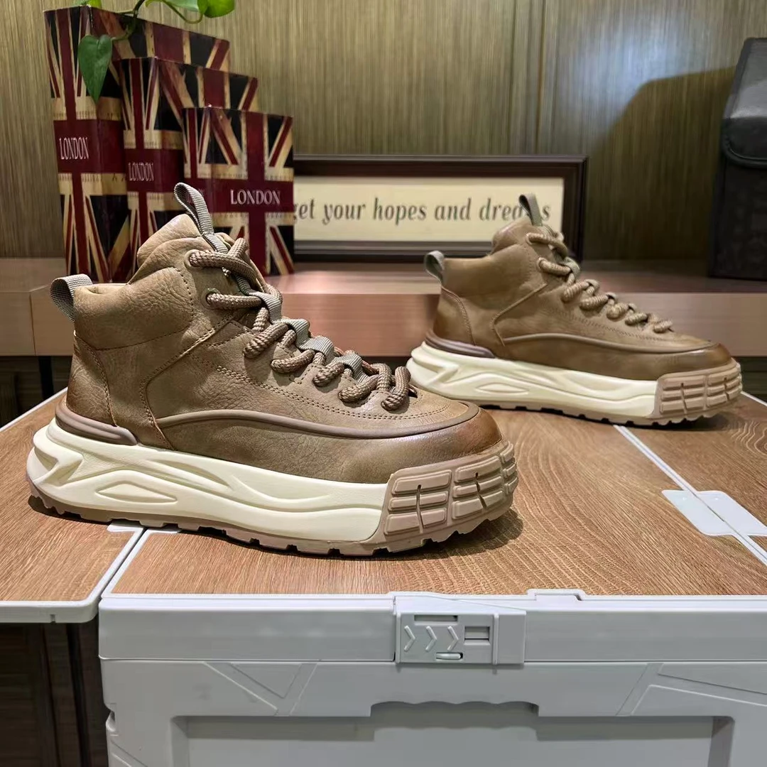 秋冬季时尚百搭潮流男士复古个性厚底增高百搭加厚休闲男鞋