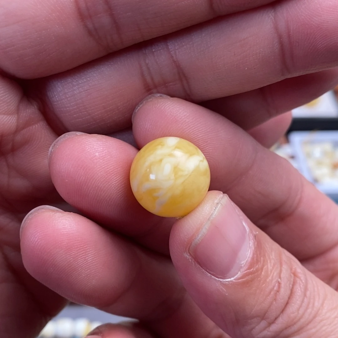 琥珀未镶嵌裸石16mm虎皮纹
