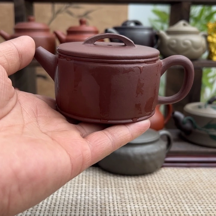 紫砂茶壶宜兴原矿紫砂半手汗瓦150CC