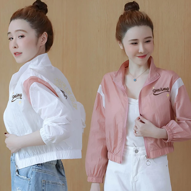 小个子刺绣短款防晒衣女夏季2025新款休闲透气长袖薄款外套防晒衫