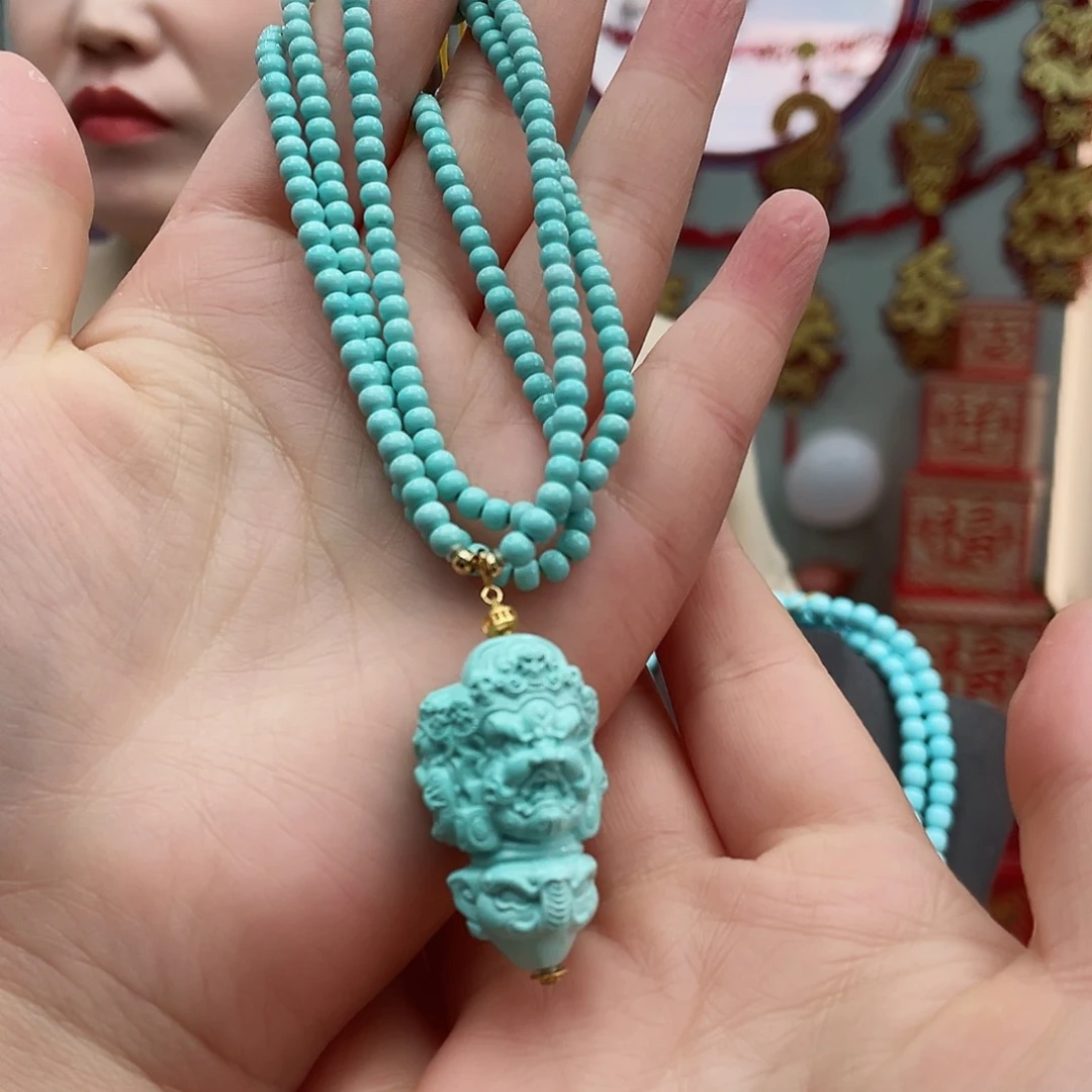 绿松石颈饰18K金镶嵌