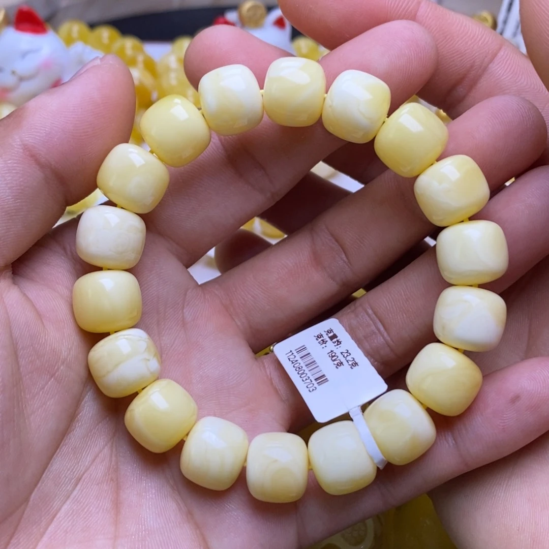 未镶嵌蜜蜡裸石12+老型手串