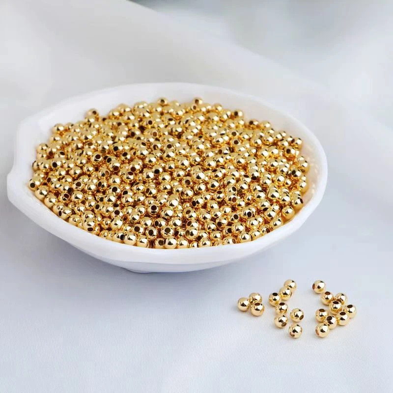 18K   光面珠卡4mm配件DIY