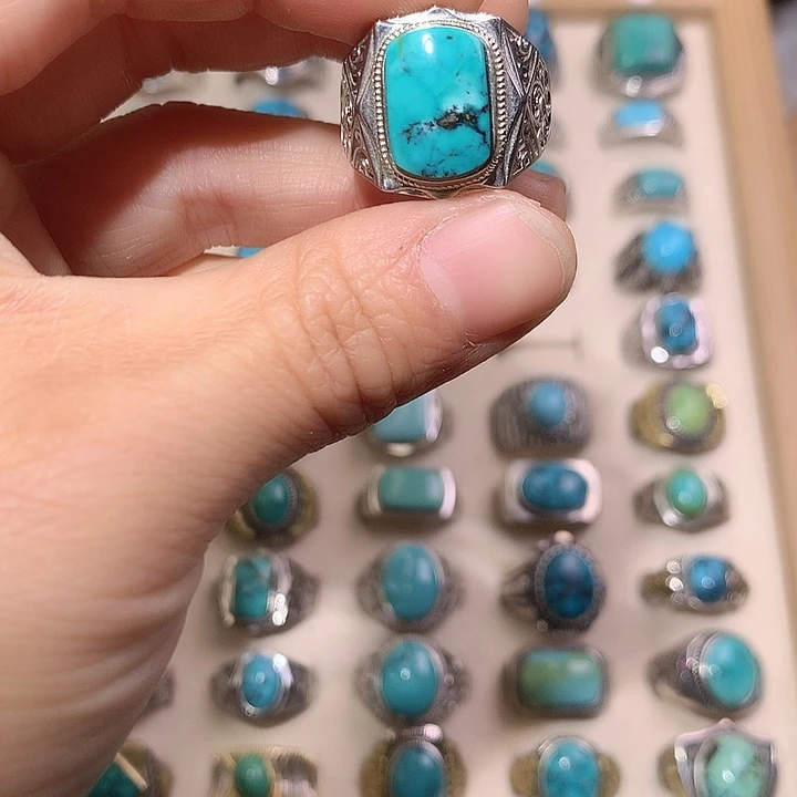 绿松石银S925镶嵌挂件