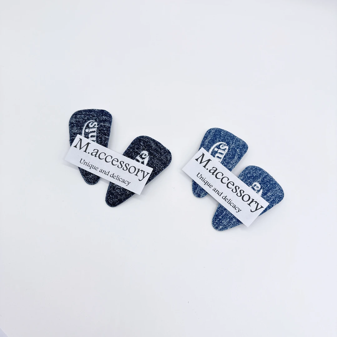 Mi33 韩版饰品 牛仔布艺字母BB夹边夹 J059006