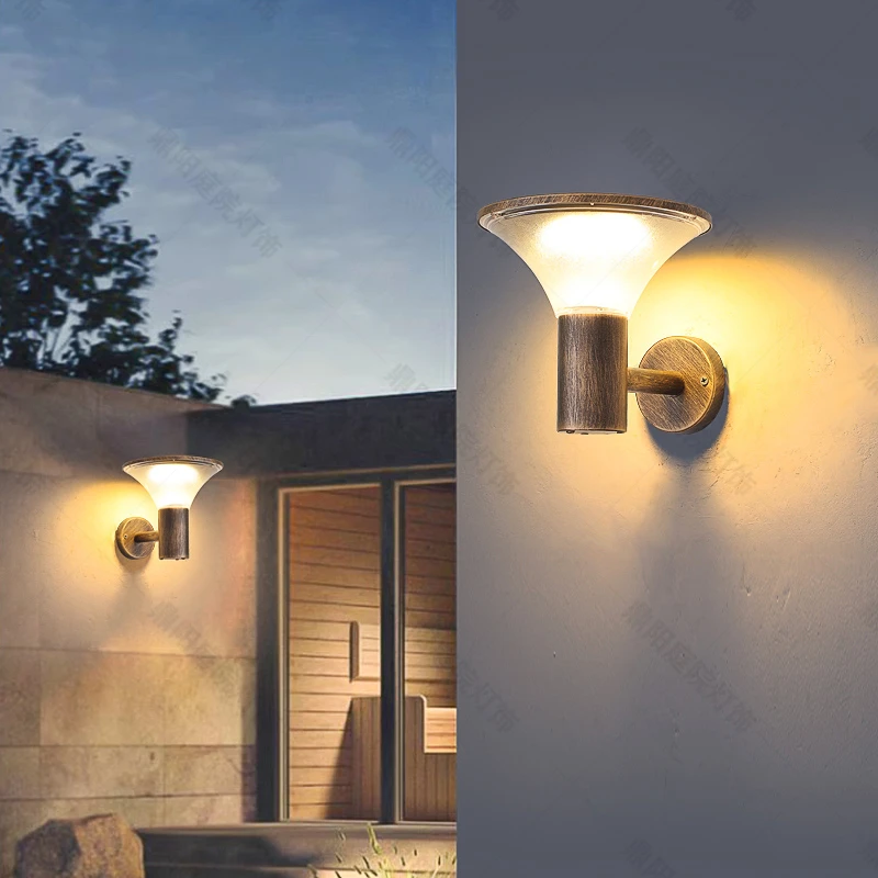 简约现代中式壁灯楼梯户外灯过道阳台庭院防水室外复古墙壁灯客厅