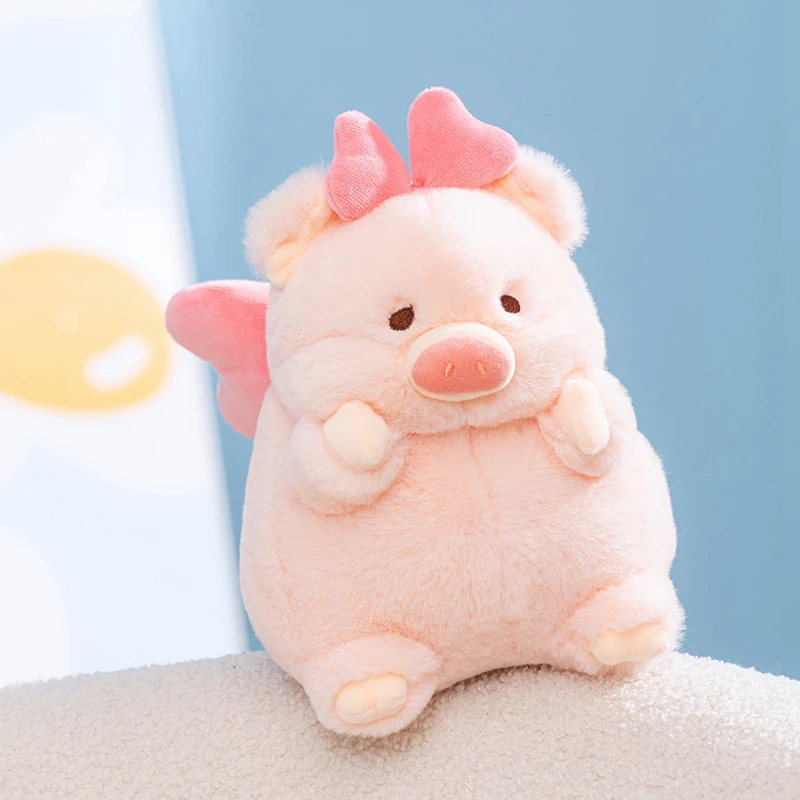 可爱蝴蝶结lulu猪毛绒玩具露露猪抱枕治愈系玩偶布娃娃生日礼物女
