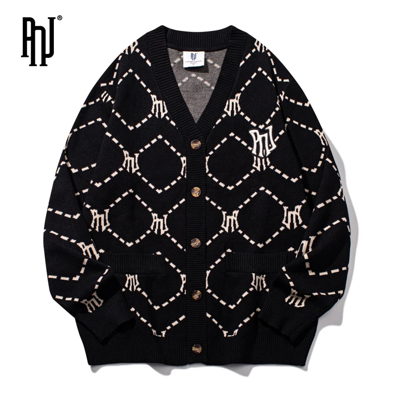 PNJ力力百搭情侣款毛衣时尚韩系潮流加厚刺绣保暖开衫