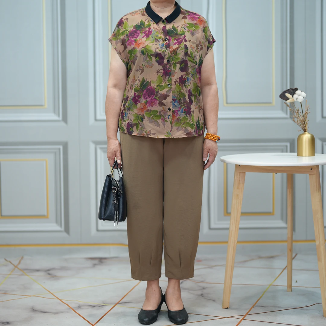 大码妈妈装胖妈妈开衫套装2025加肥加大中老年遮肉显瘦两件套宽松