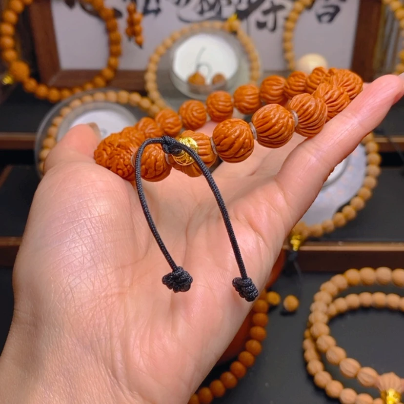 【闪购商品】桃核手串李****I龙文桃核