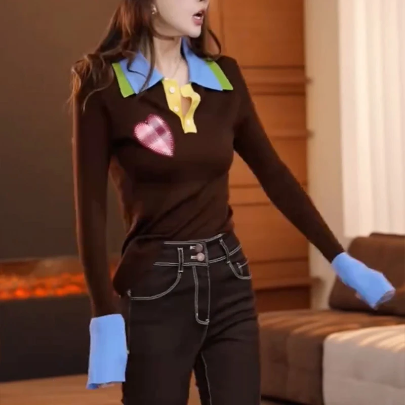 拼接假两件针织衫女2025春季新款时尚洋气打底内搭小众设计感上衣