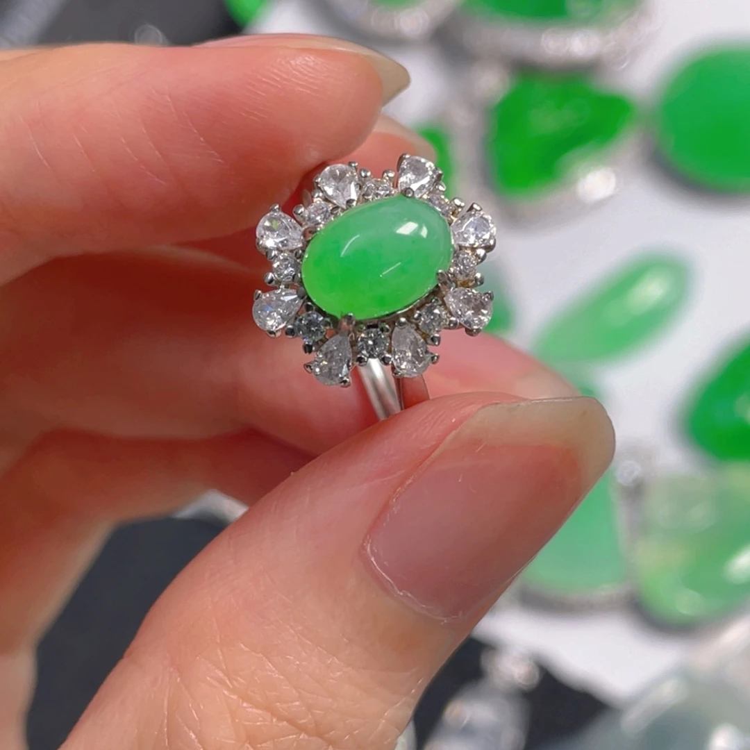 翡翠银S925镶嵌吊坠(不含链)