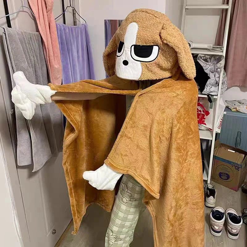 可爱办公室午睡斗篷女宿舍学生午休毛绒披风毯子