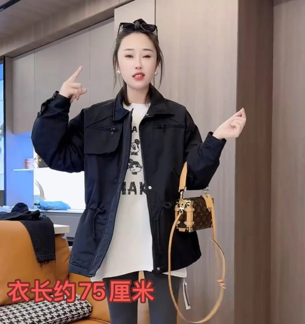 <小勋优选>782翻领双口袋腰抽绳薄棉服（预售）