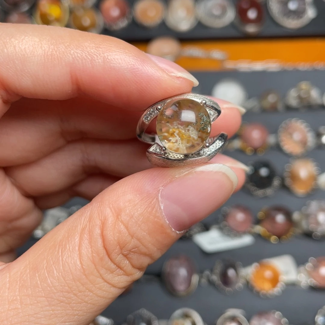 水晶戒指银S925镶嵌