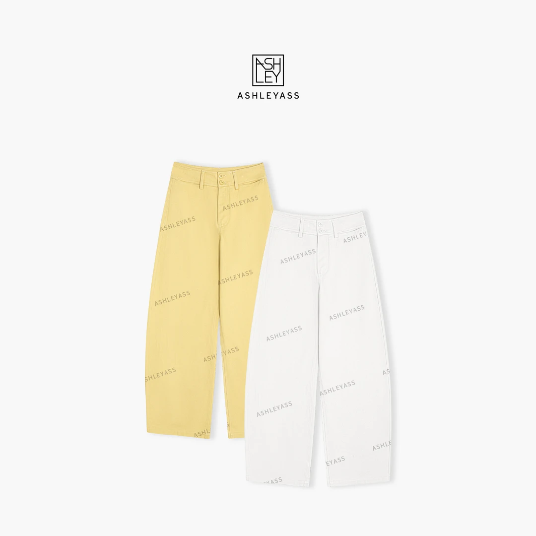 【ASHLEYASS】“加达尔”窄版香蕉裤极简设计斜纹弯刀裤LSK250230C