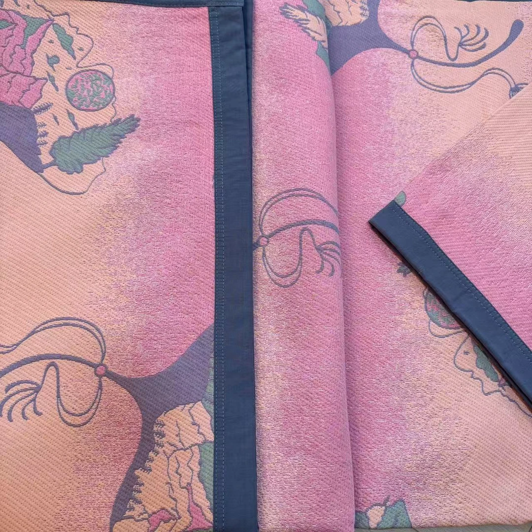 【R床盖-扇语】200*230cm多层纱布精梳细纱通用双面包边床盖柔软