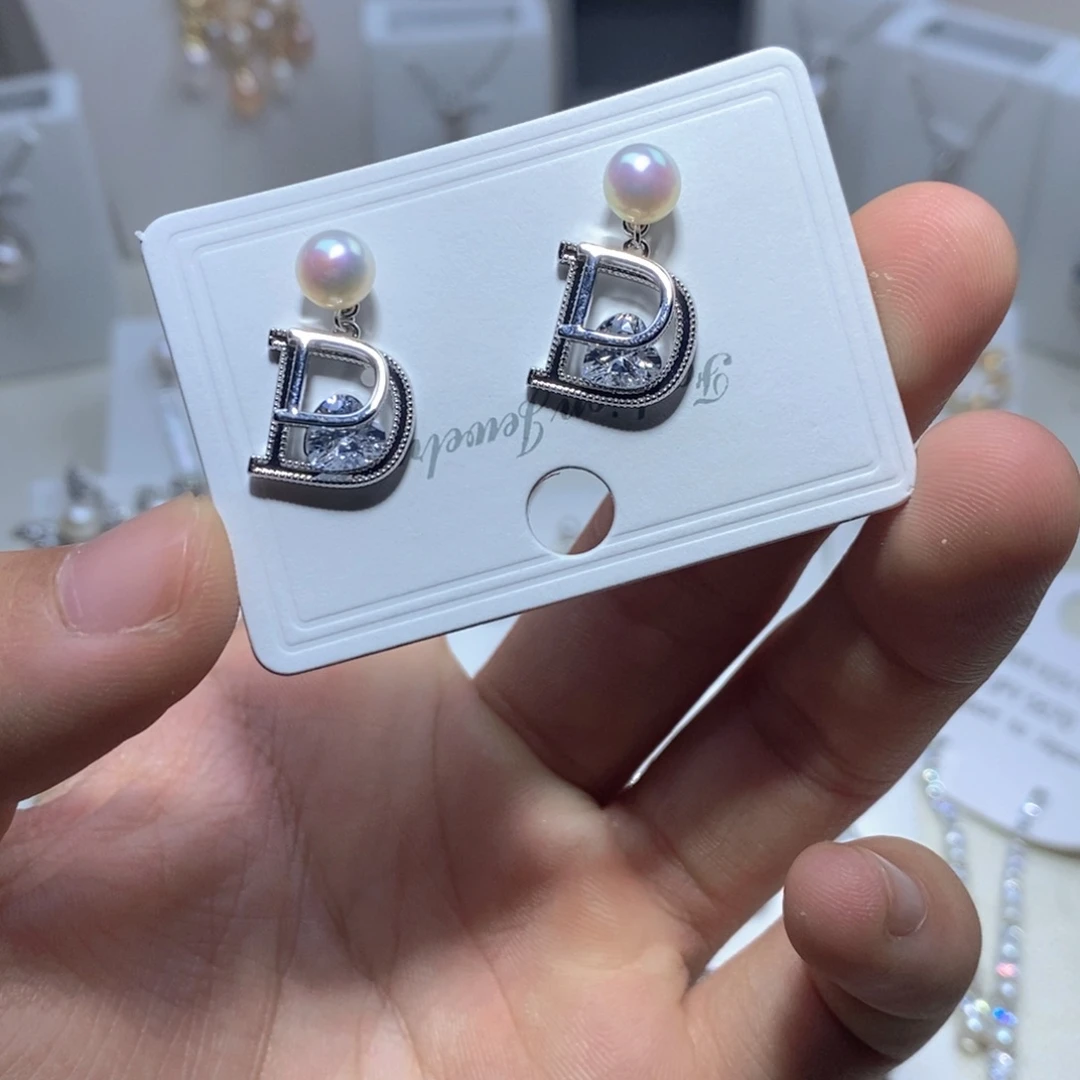 淡水珍珠耳饰银S925镶嵌