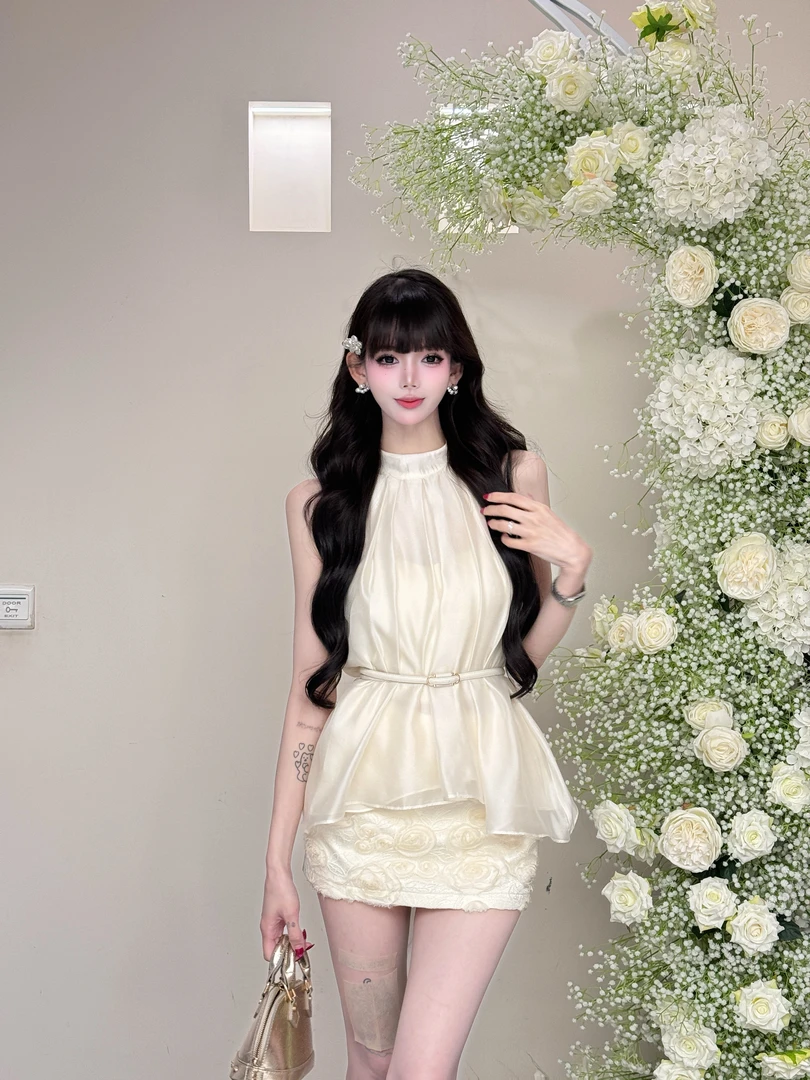 【精选优品】新款纯欲风夏季短裙显瘦时尚套装24109+2596-1