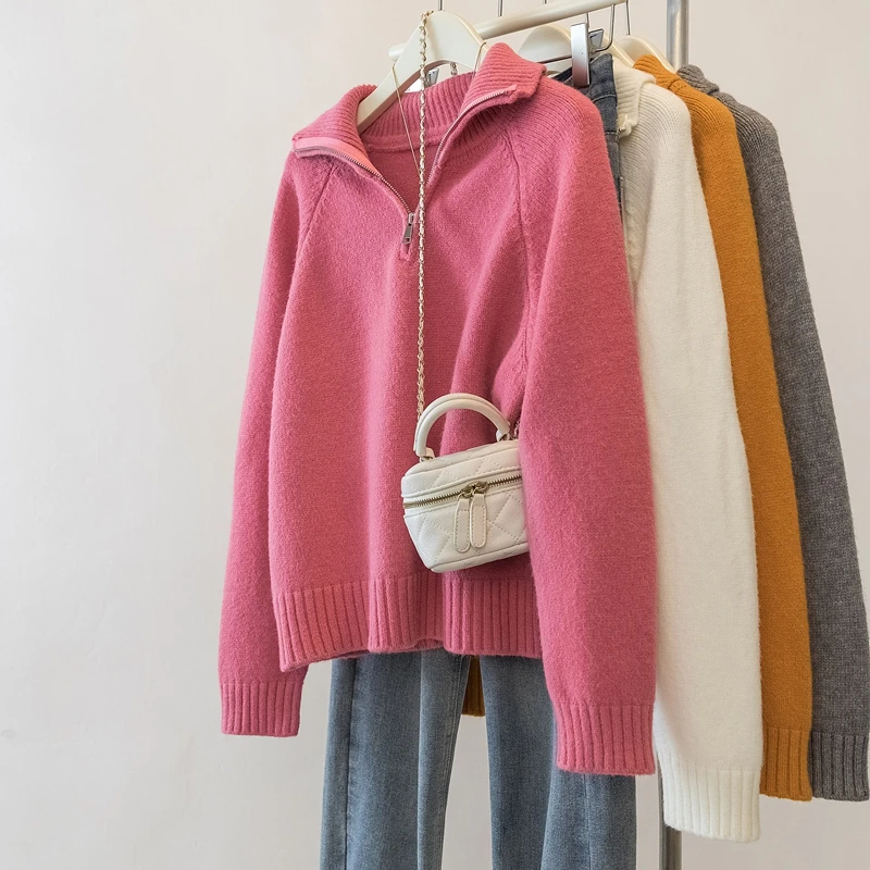 012大码女装2024秋冬新款时尚显瘦简约加厚长袖毛衣