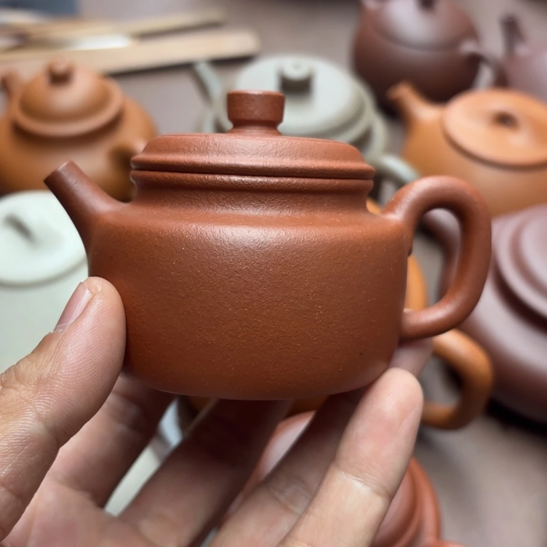 紫砂茶壶小***）德钟壶红降坡110CC