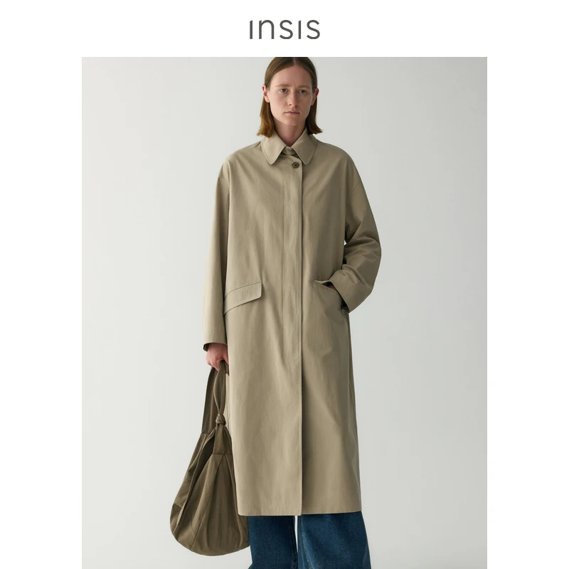 INSIS FEMME翻领直身基础长款风衣FN25113402
