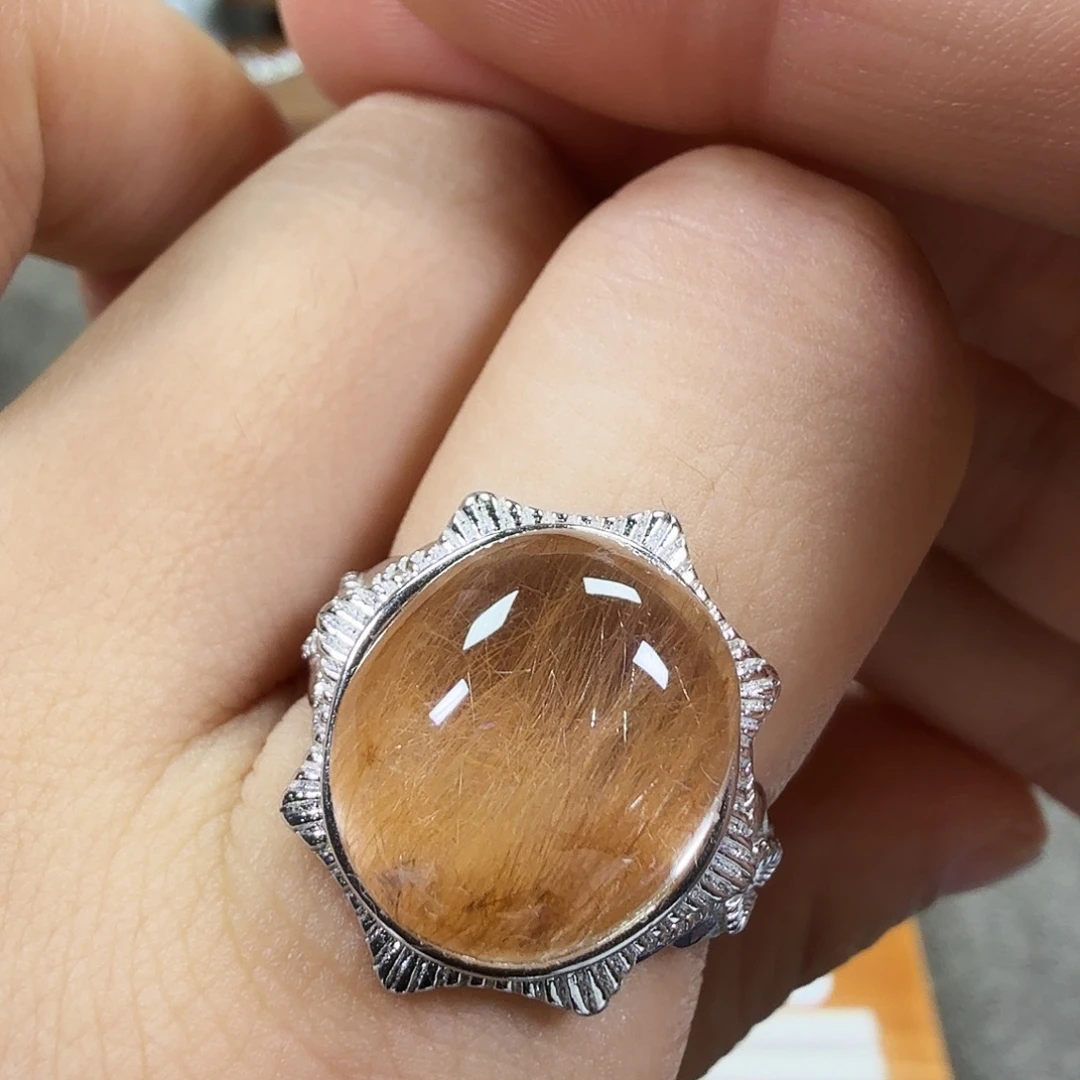 银S925镶嵌戒指水晶