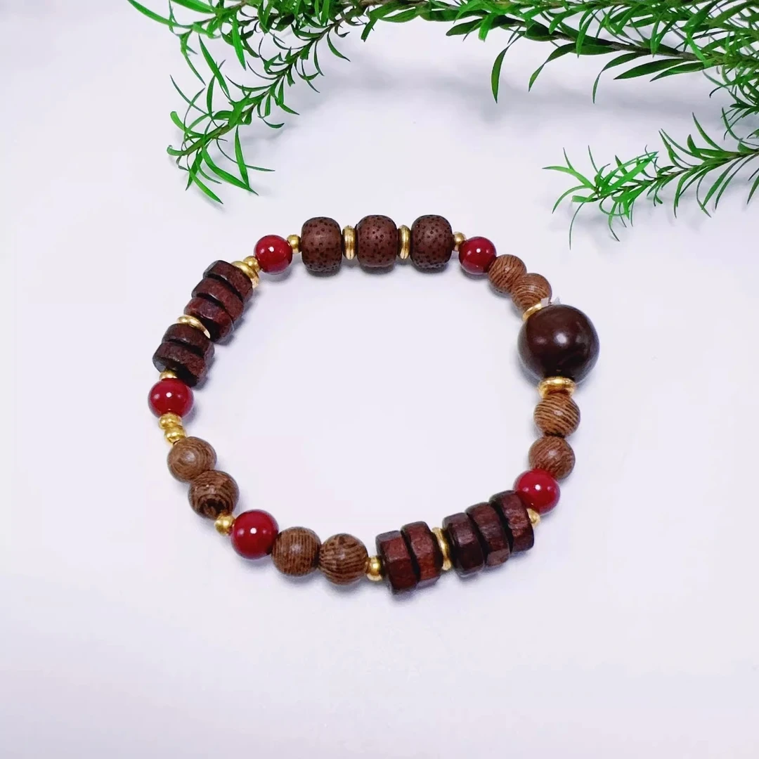 合金手链 竹节手链民族风复古文艺手饰手工串珠新中式手串X028