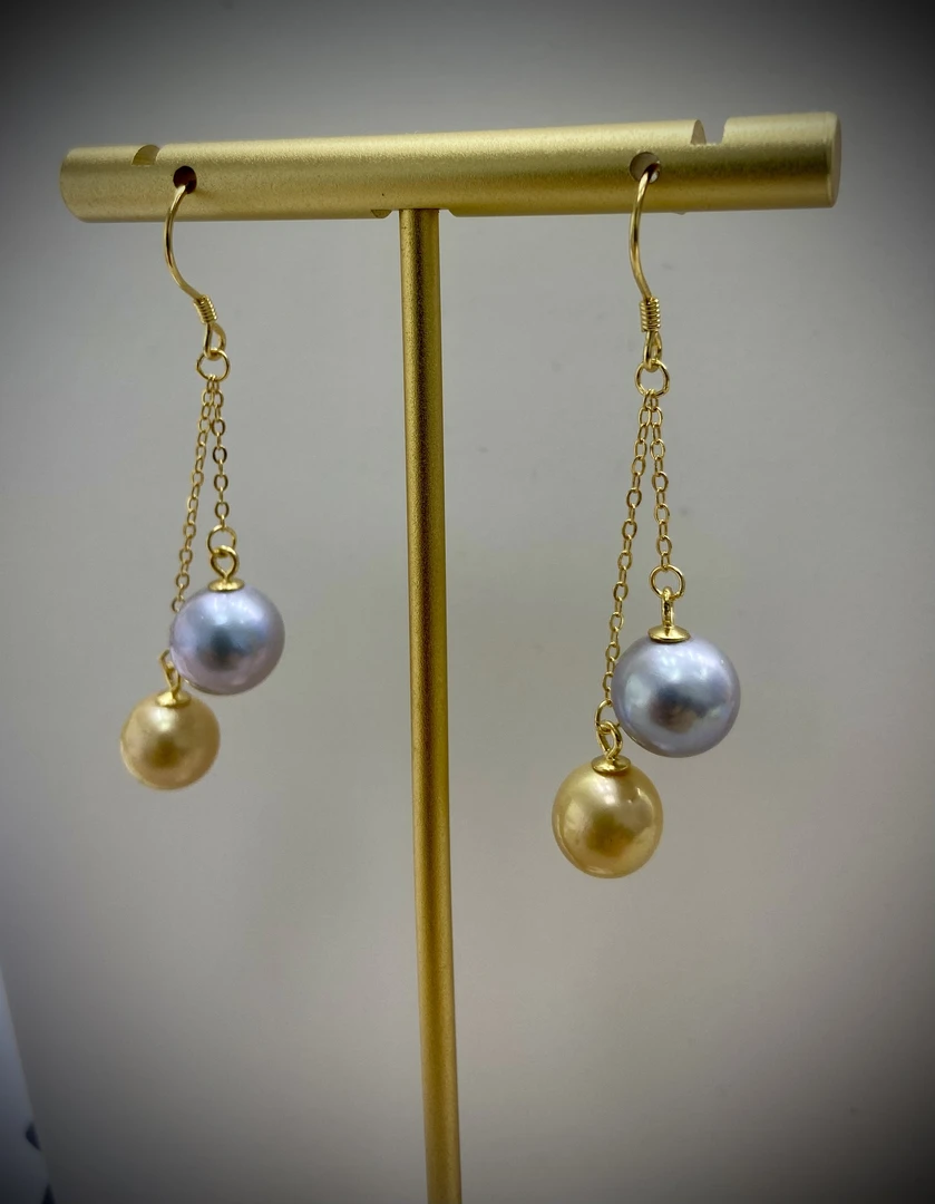 925银耳饰 【海洋●福利专属】金灰双漾高贵气质设计款耳线 278