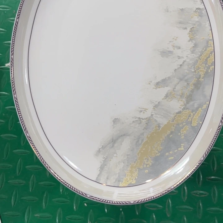 瓷片海岸鱼盘两个微瑕