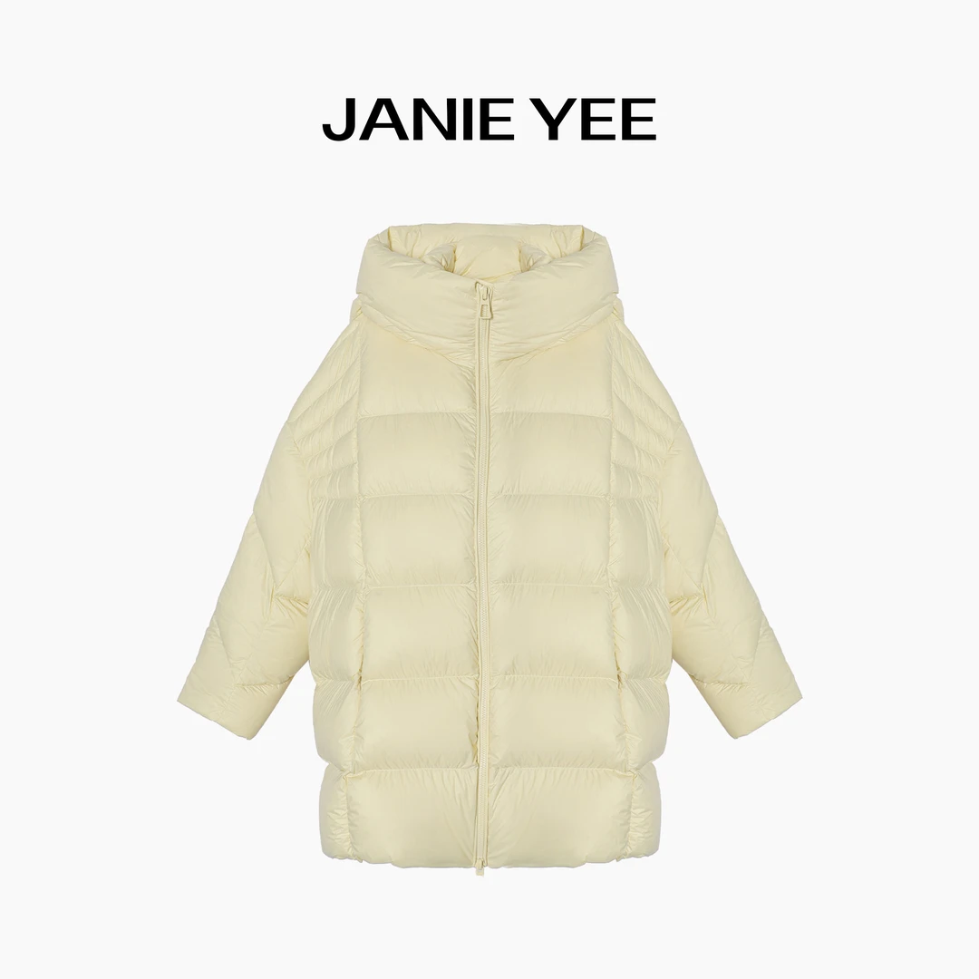 Janie Yee“超模泡芙”90白鹅绒连帽外装羽绒服外套女24A2602