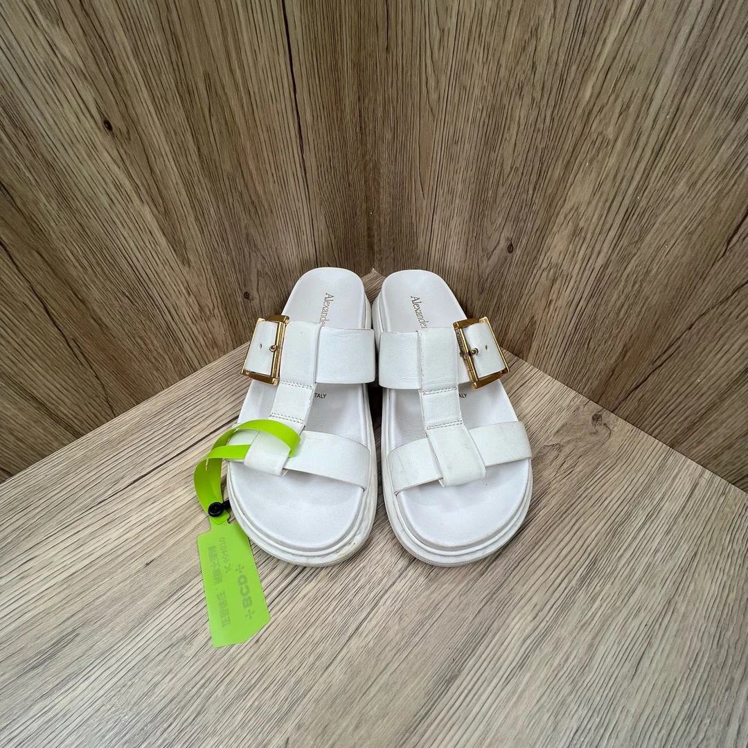 90新 GUCCI/古驰 麦昆 白色拖鞋 35码/9新/3200/无配件