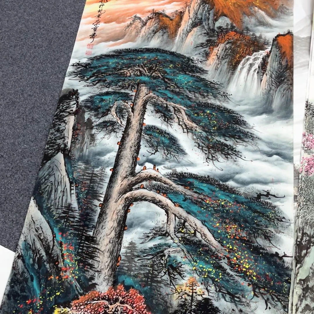 国画国画作品老师手绘