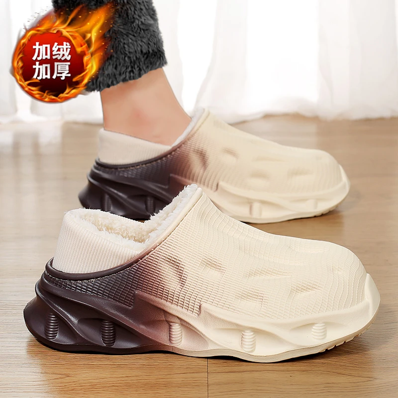 包跟棉拖鞋男款2025新款爆款防滑厚底增高保暖居家棉拖男款外穿潮