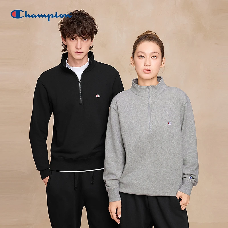 【半拉链纯色翻领卫衣】Champion冠军25秋冬小clogo简约时尚卫衣