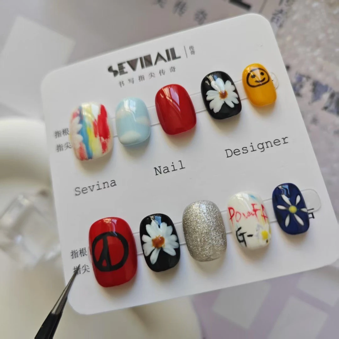 龙哥同款个性小众手工穿戴甲高品质指甲贴可定制美甲贴