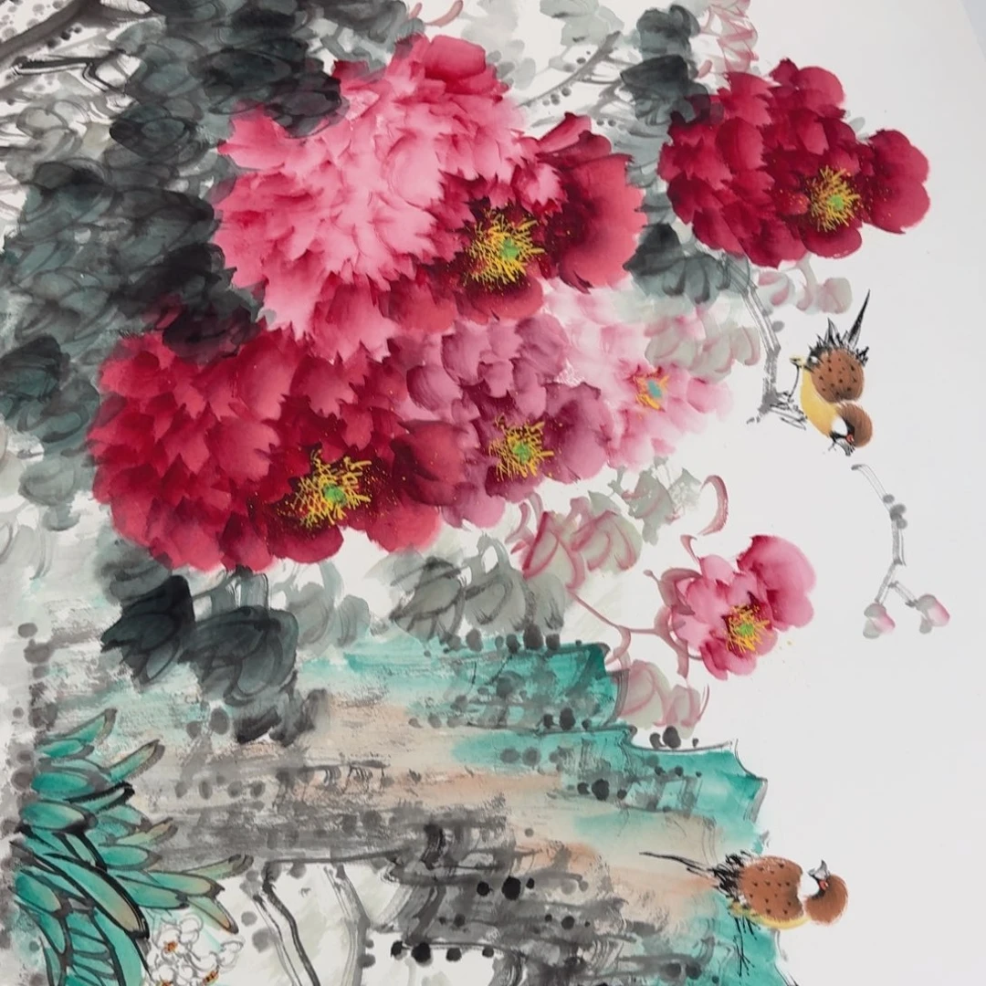 国画纯手绘山水花鸟作品