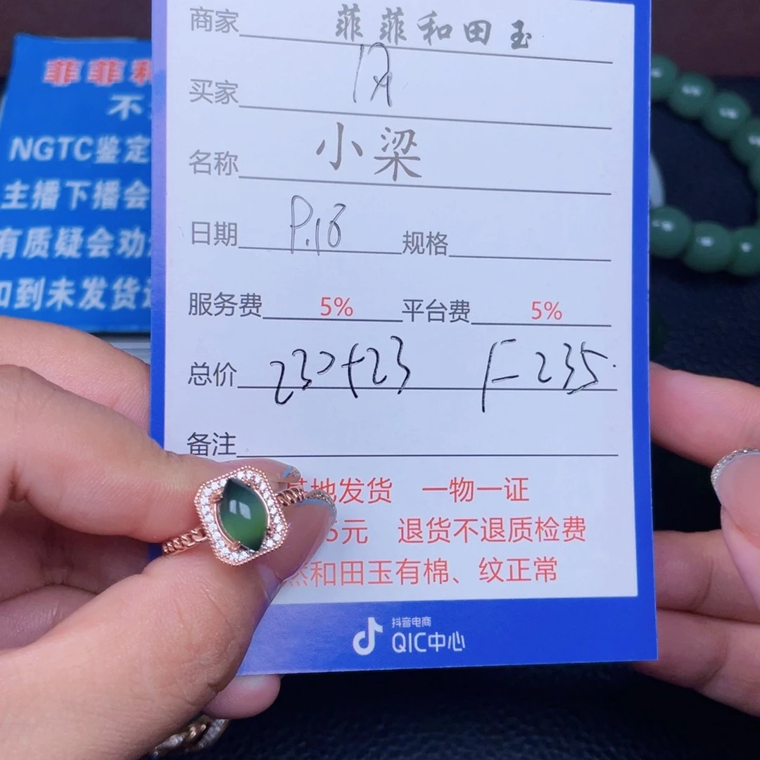 颈饰银S925镶嵌和田玉风*