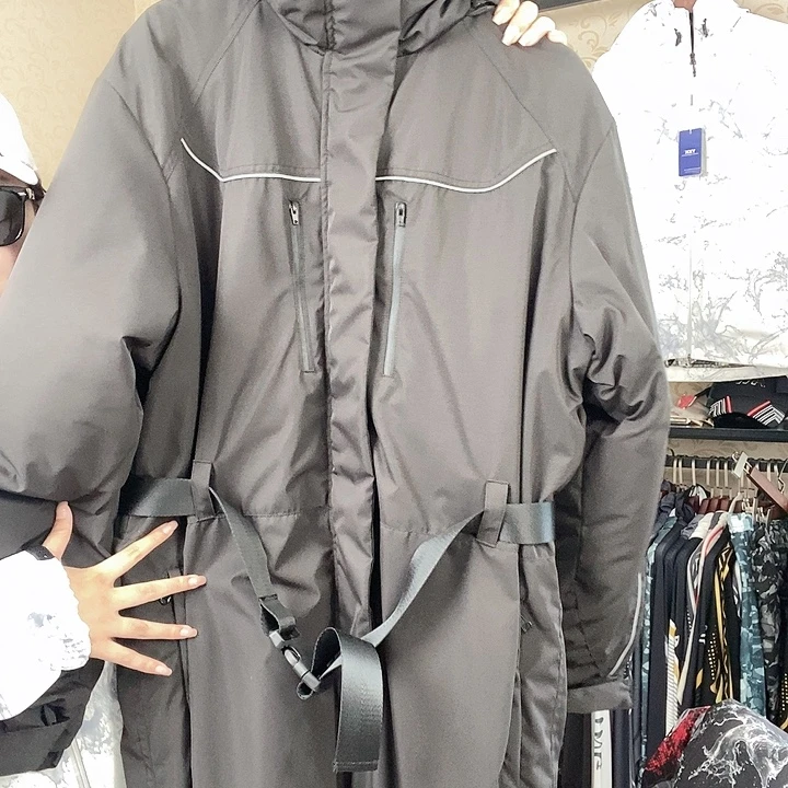 二层牛皮连体棉服