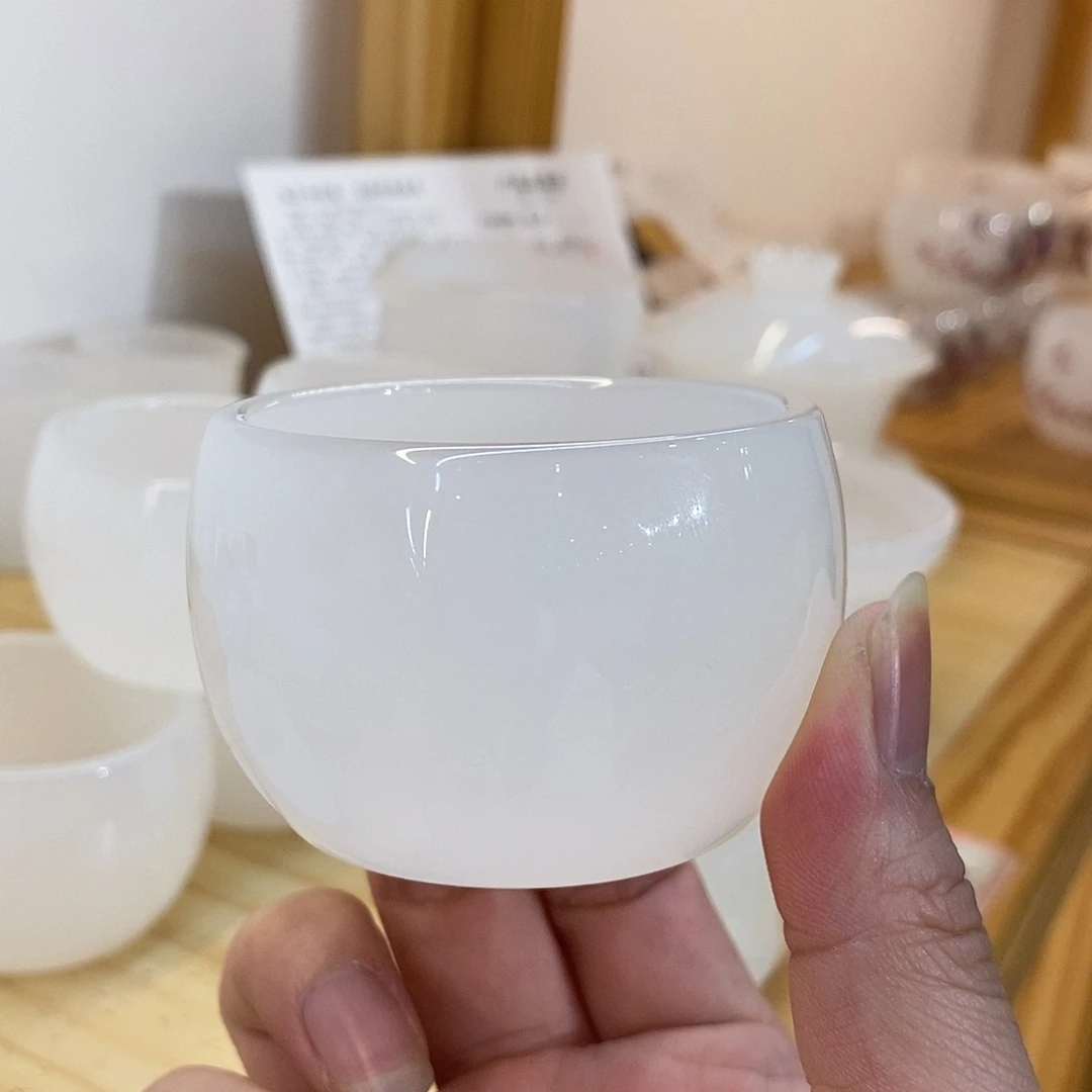 琉璃手工艺品白玉琉璃客杯