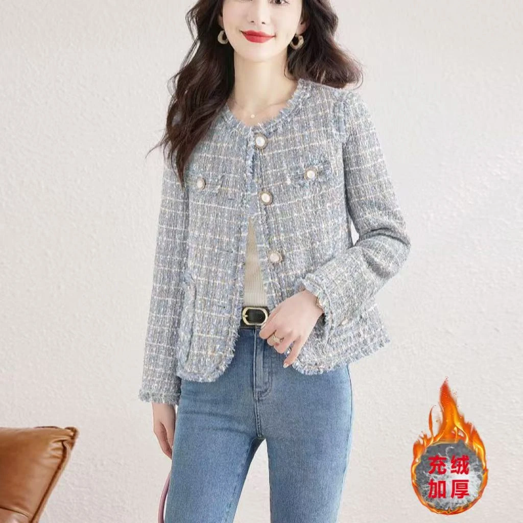 【退换包运费】小香风充绒内胆韩版时尚气质名媛上衣Q316