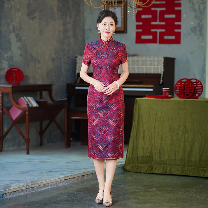 夏季礼服婚礼旗袍妈妈婚宴装2024新中式改良年轻喜婆婆新款119女