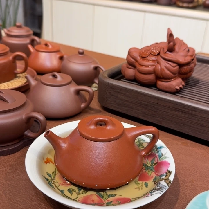 茶壶紫砂子冶朱泥全手工
