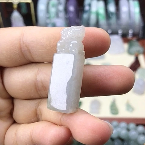 翡翠未镶嵌颈饰貔貅印章免费刻字