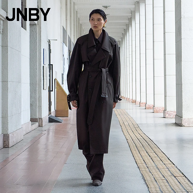 【商场同款新品】JNBY/江南布衣25春长款风衣经典插肩袖5P1914060
